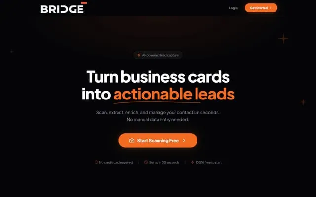 BRIDGE Vault: Scan business cards into enriched, managed leads.