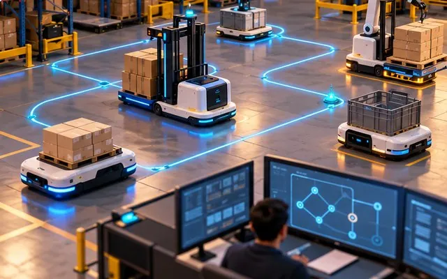 Fleet Console: Control console unifying simulated mixed-vendor mobile robot fleets with dispatch and audit trails.