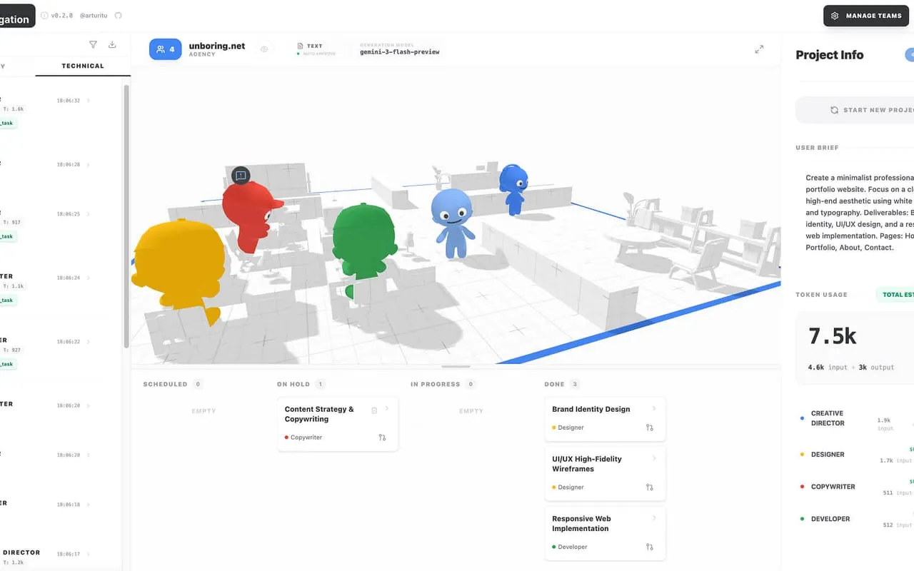 Kanban Agents: No-code 3D office playground for designing and running Gemini-powered agent teams.