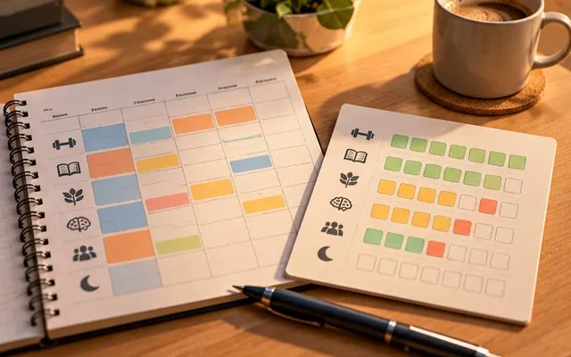 Planner: Single-page HTML planner with a Python script that generates a tracker.