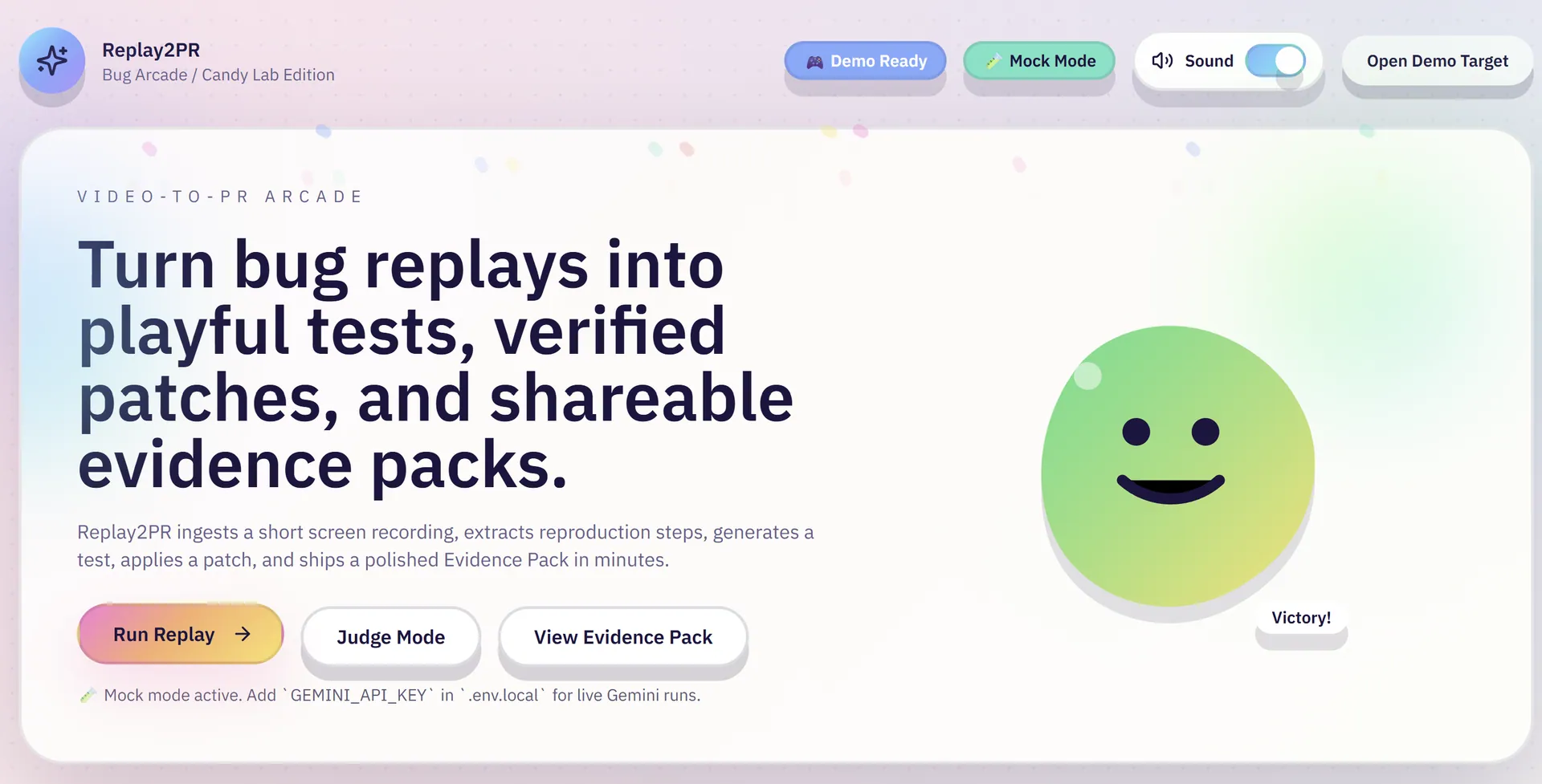 Replay2PR: Turns short bug replays into Playwright tests, patch attempts and shareable evidence packs.