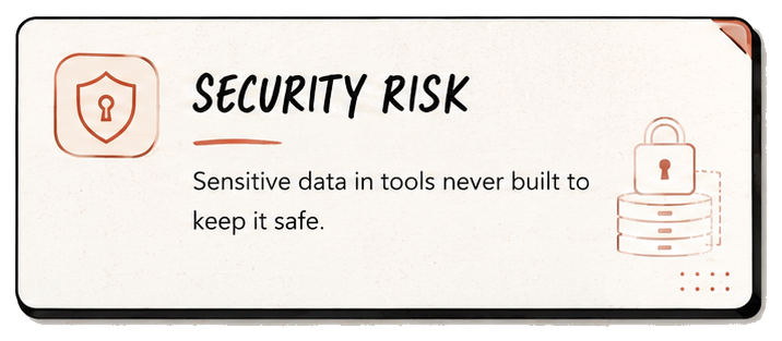 Security risk: Sensitive data in tools never built to keep it safe.